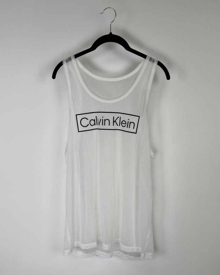 White Mesh Tank Top - Small
