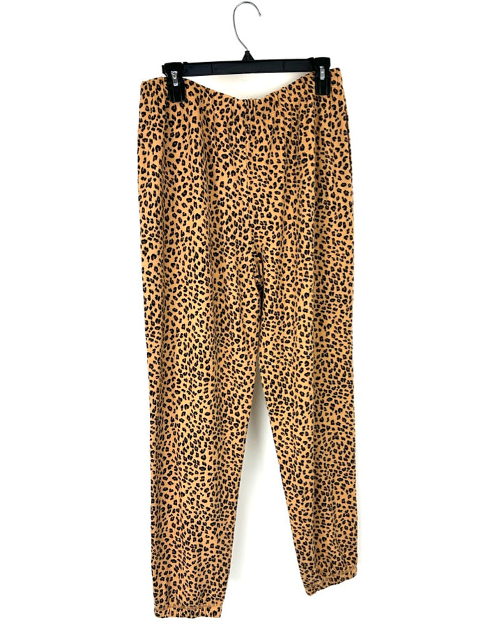 Leopard Print Jogger Pajama Bottoms - Medium