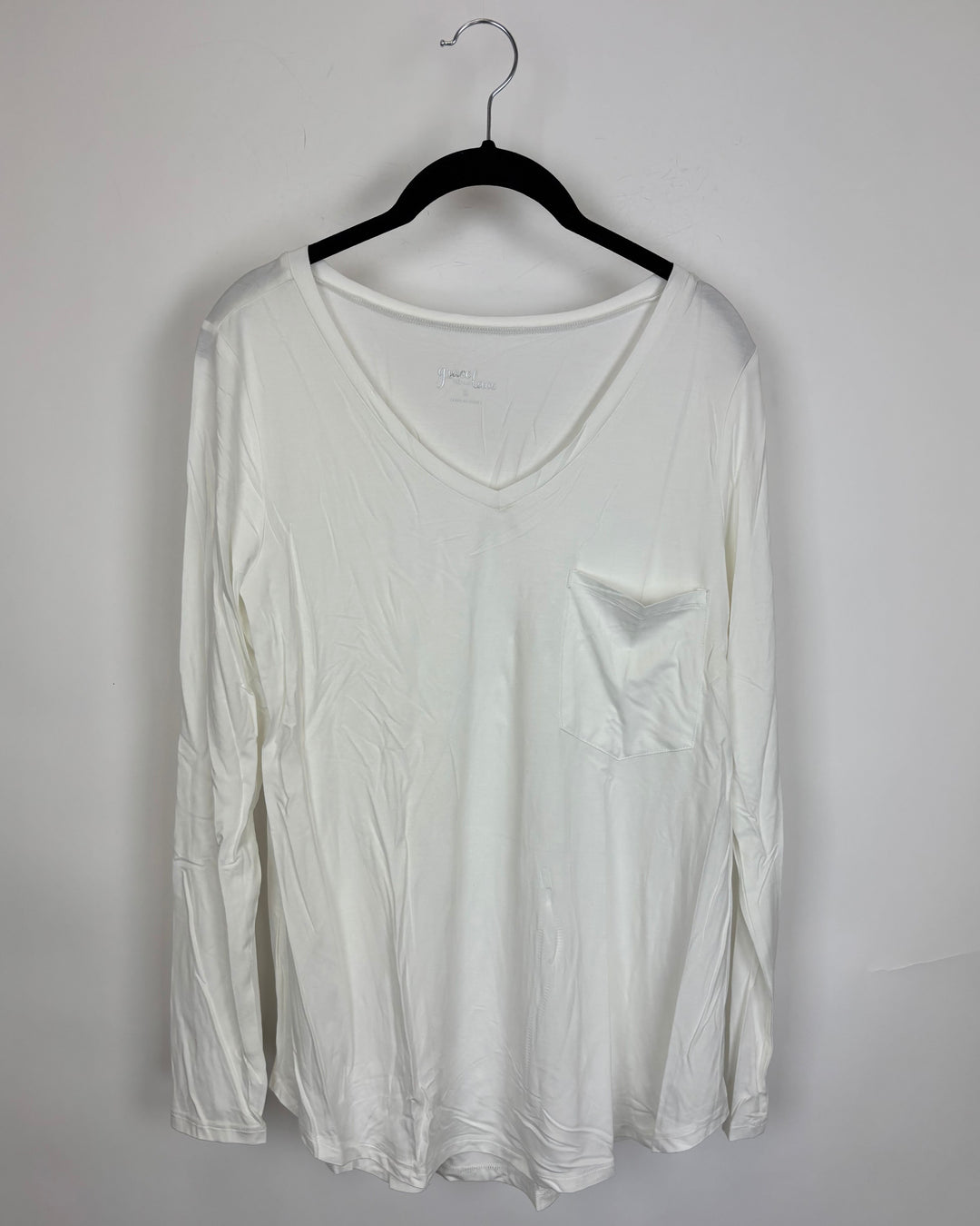 White Lone Sleeve V Neck Top - Size 2/4