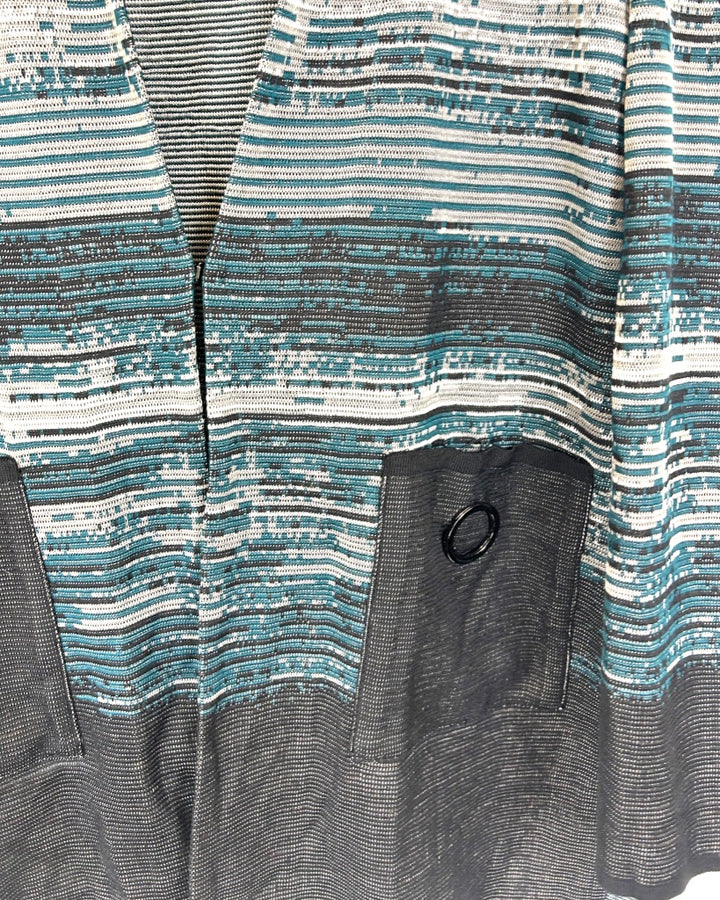 Black and Multicolor Pattern Jacket- Extra Small