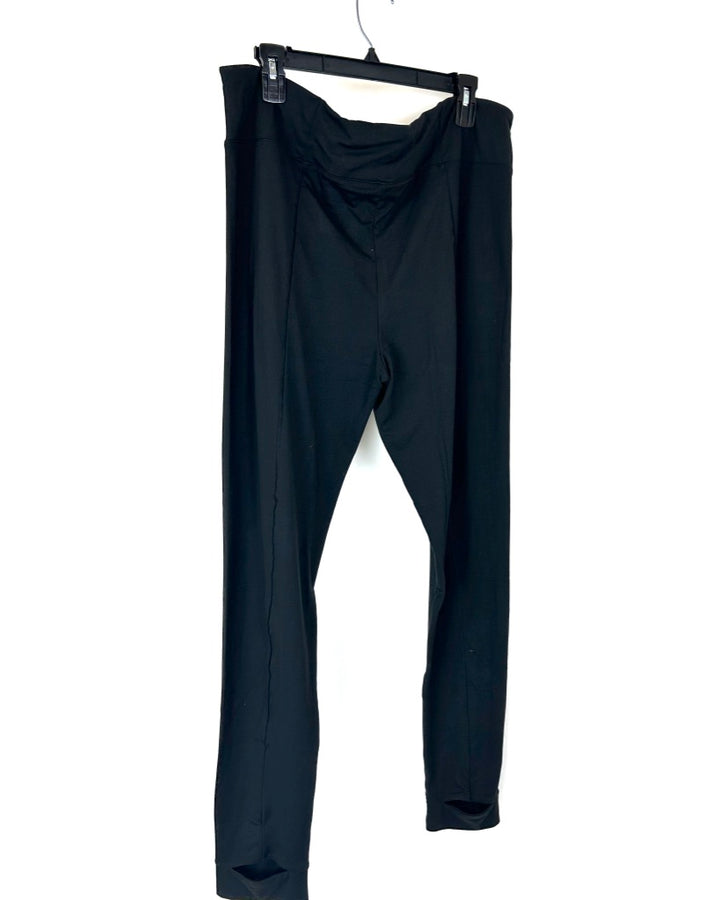 Black Stirrup Leggings - 1X