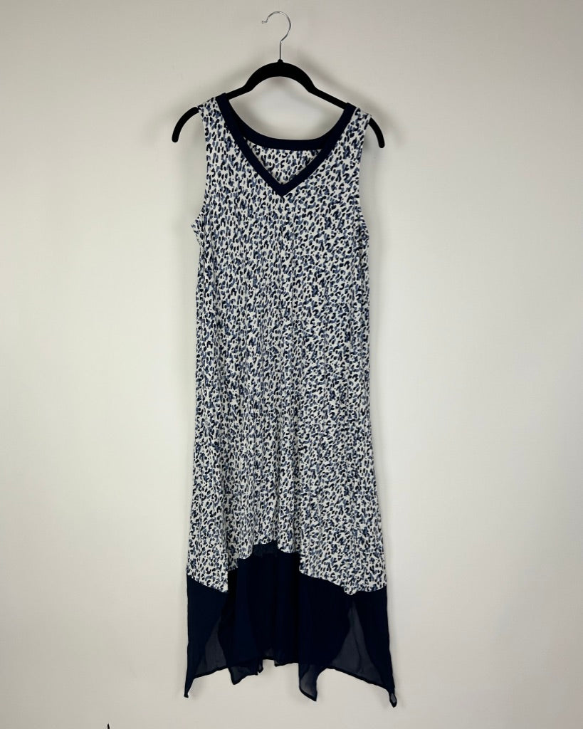 Blue Cheetah Print Lounge Dress - Size 4/6