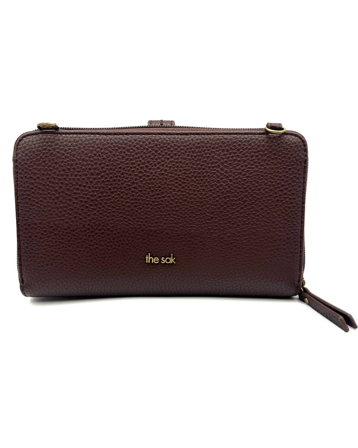 Brown Crochet Crossbody Bag / Wristlet