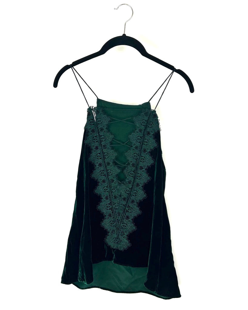 Green Velvet Camisole - Size 2-4