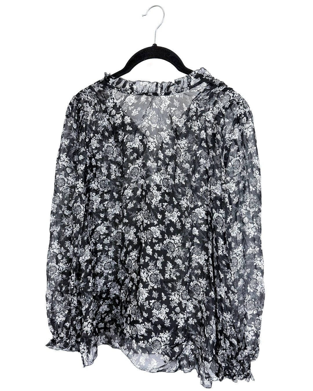 Black and White Floral Top - Size 4/6