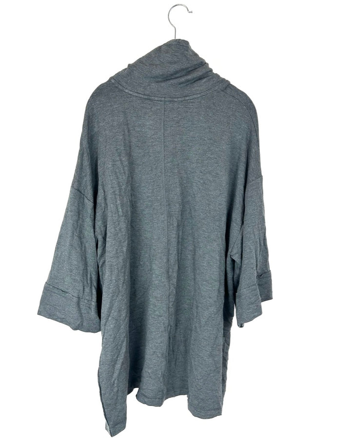 Grey Funnel Neck Lounge Top - Small / Medium