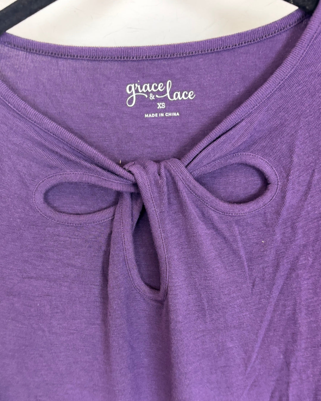 Purple Long Sleeve Tie Top - Size 2/4