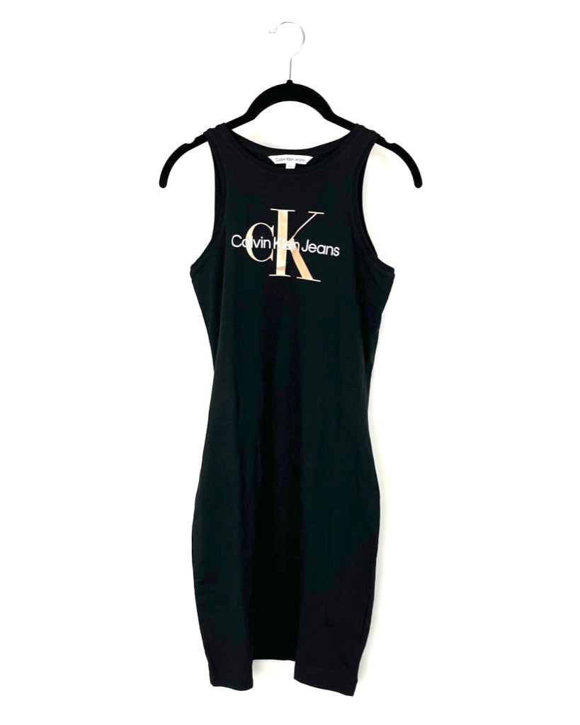 Black Fitted Tank Dress - Small