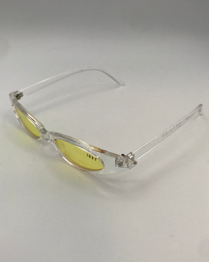 Translucent and Yellow Slim Lens Sunglasses