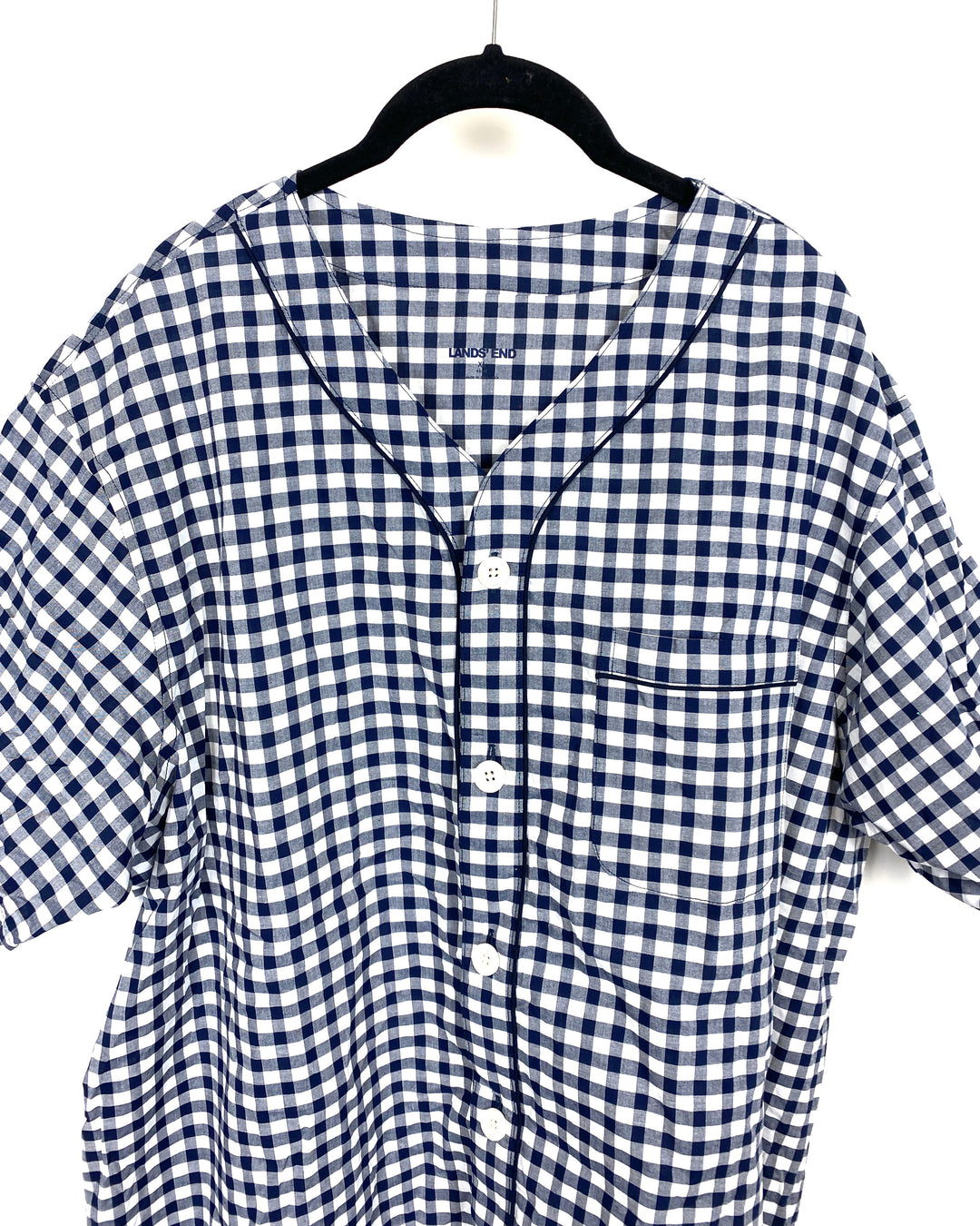 MENS Blue and White Checkered Shirt - Extra Large