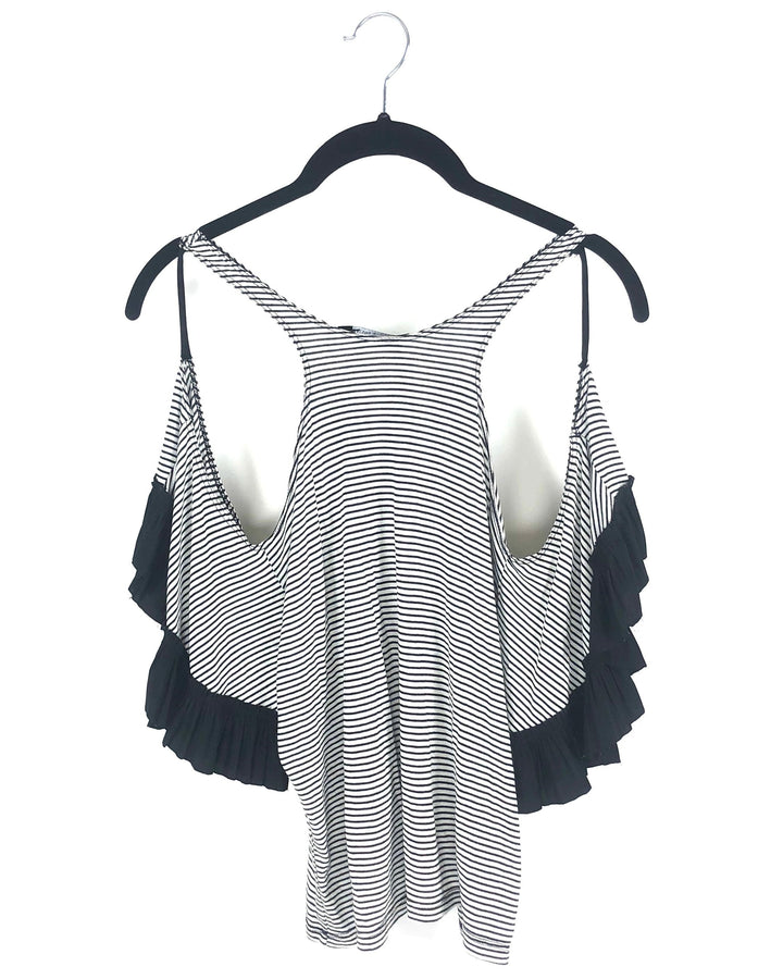 Striped Open Shoulder Top - Extra Small