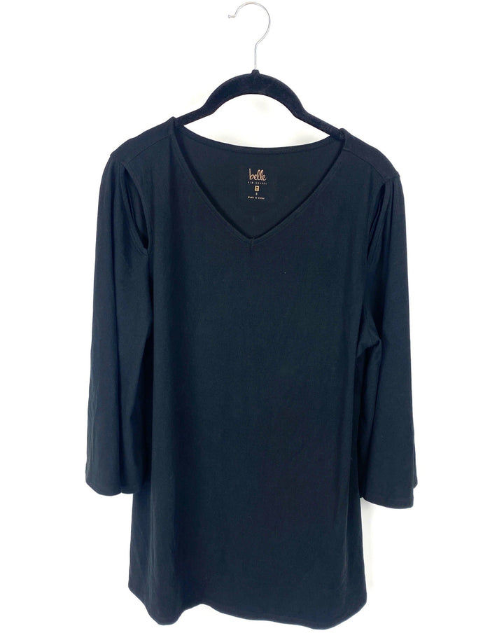 Black Crop Sleeve Top - Small/Medium