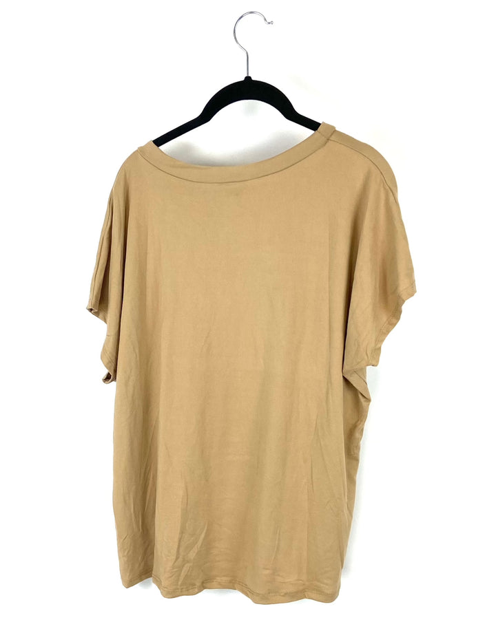 Tan Flowy T-Shirt - Small