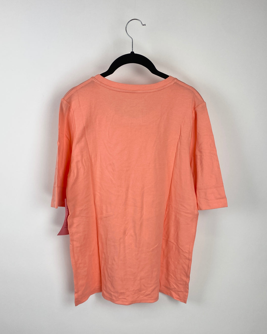 Bright Orange Crew Neck Short Sleeve Top - Small