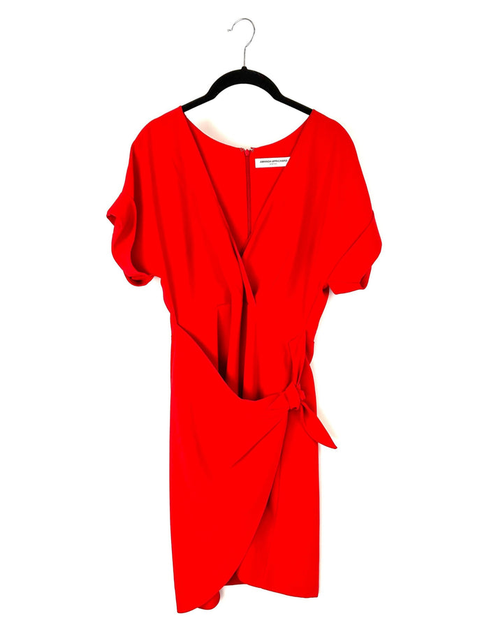 Red Side Tie Dress - Size 4-6