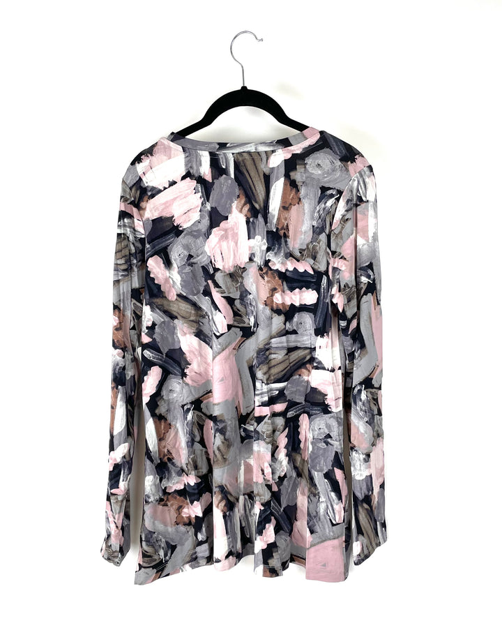 Floral Printed Long Sleeve Top - Size 6-8