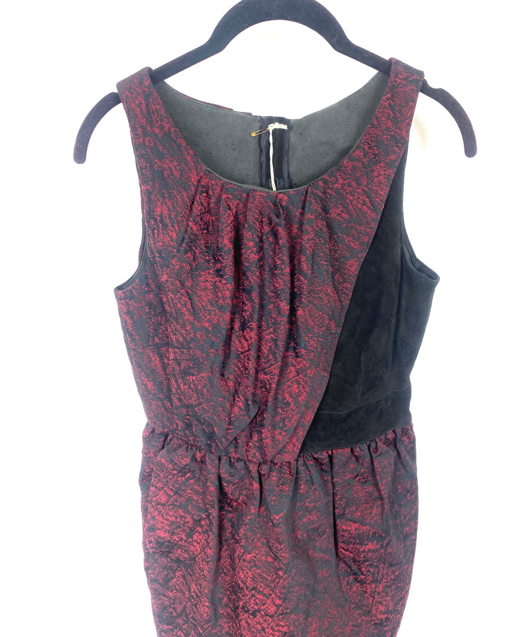 Red and Black Patterned Dress - Small