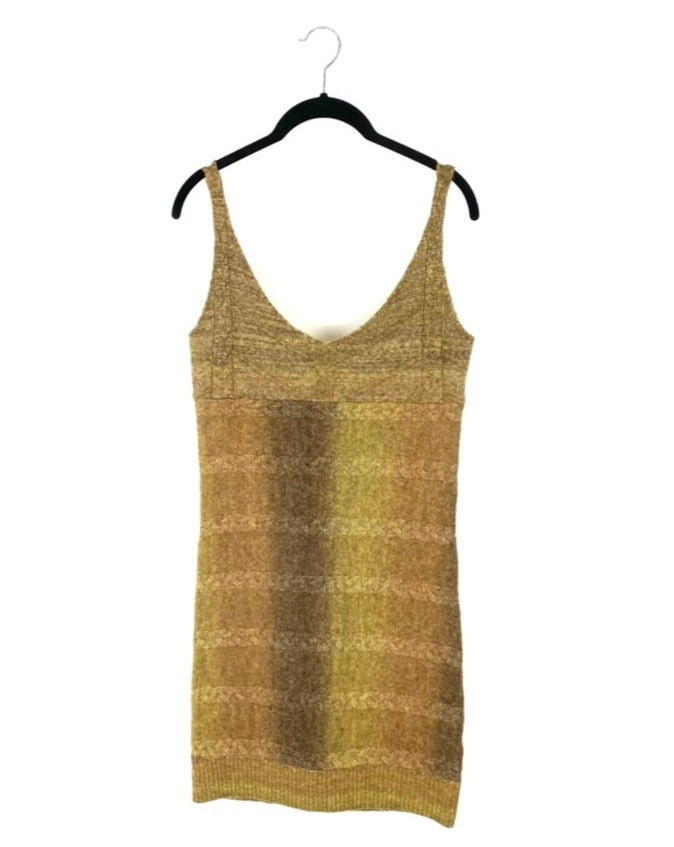 Tan Sleeveless Sweater Dress - Small And Large