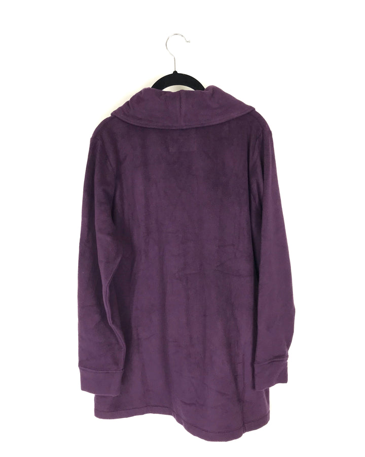 Purple Fleece Button Up Cardigan - Extra Small and Small