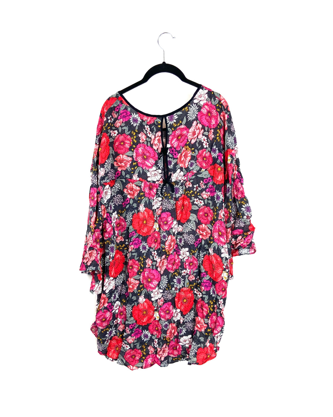 Floral Printed Quarter Sleeve Blouse - Size 1X