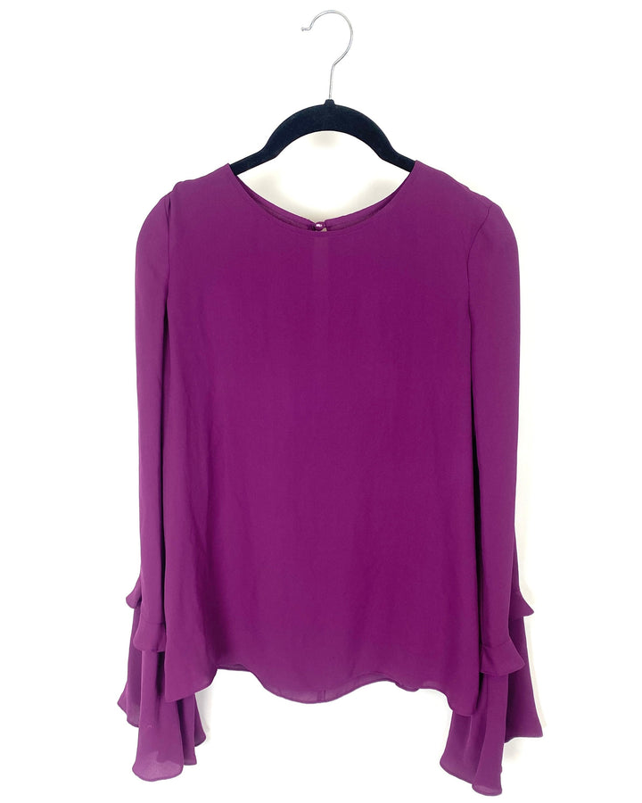 Purple Long Sleeve Blouse - Extra Small