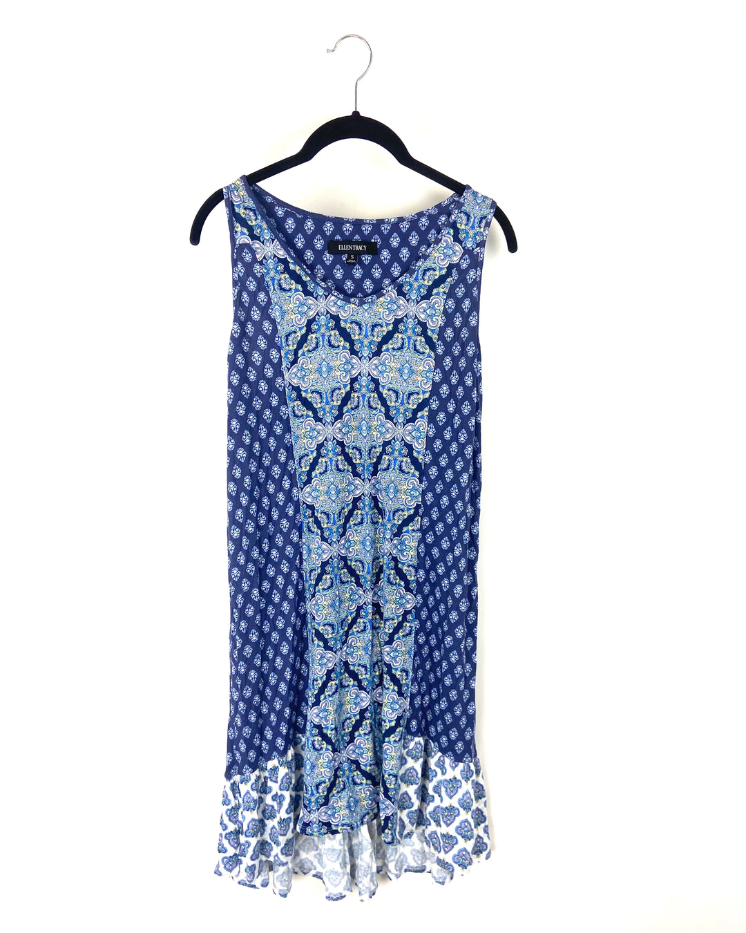 Blue Paisley Printed Flowy Nightgown- Small