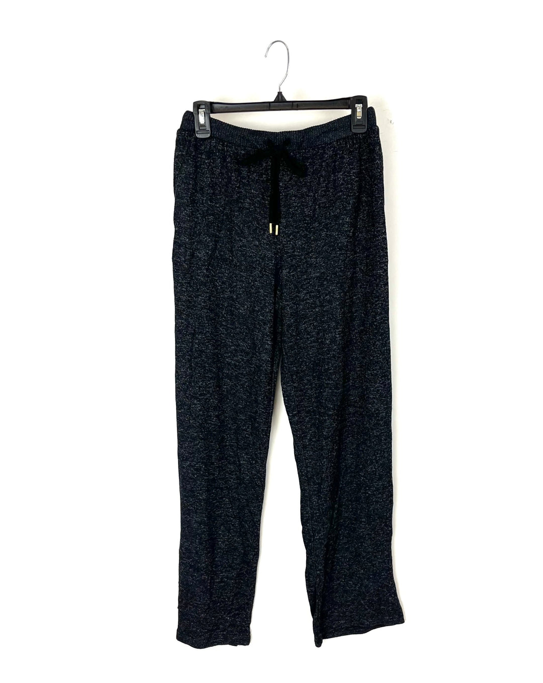 Black And Grey Knit Loungewear Bottoms - Small