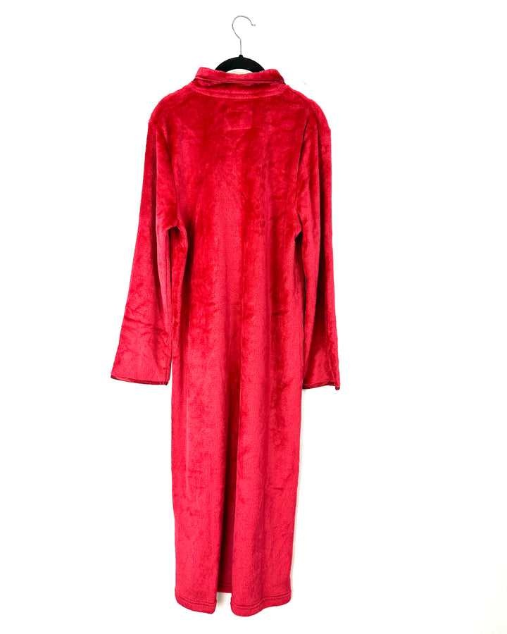 Red Fleece Zip Up Robe - Size 4/6 and 8/10
