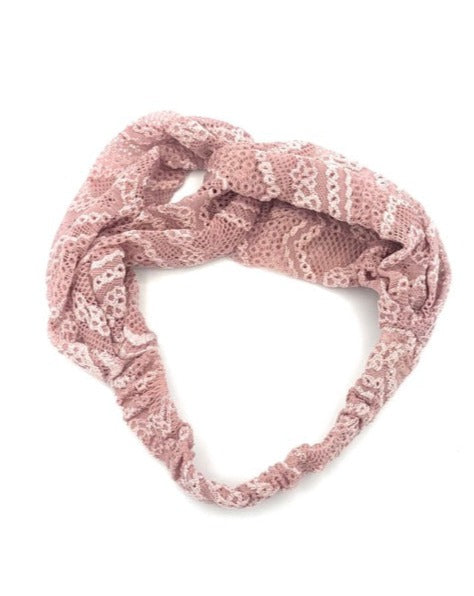 Mauve Lace Soft Headband