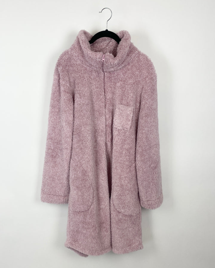 Pink Fuzzy Robe - Oversized Small