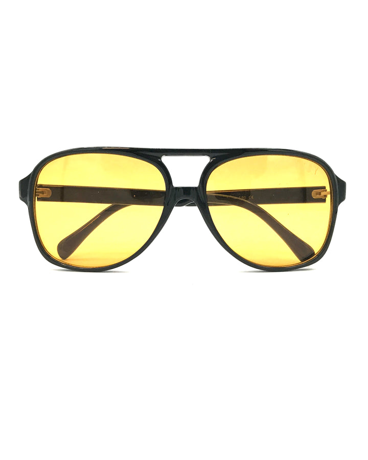 Amber and Black Aviator Sunglasses