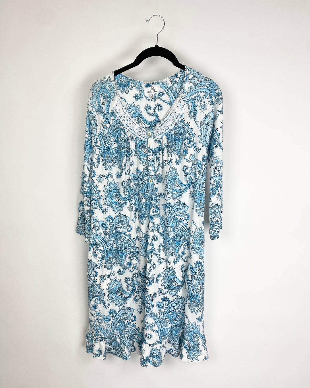 Floral Paisley Pattern Night Gown - Extra Small