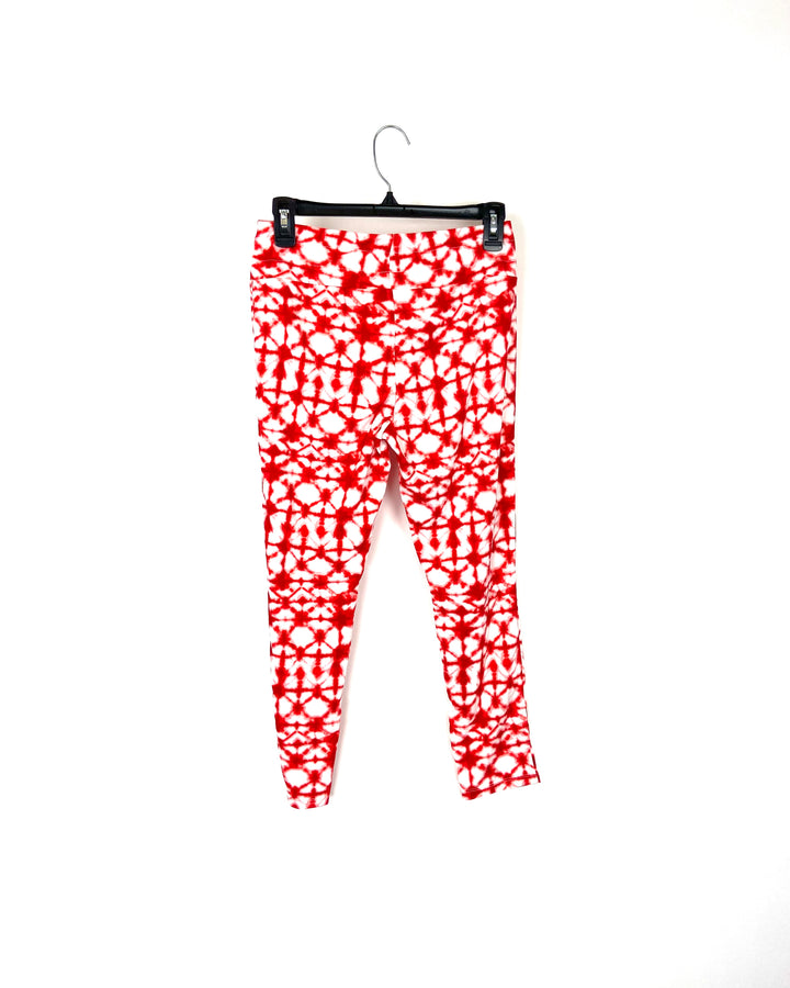 Red Tie Dye Crop Leggings - Small