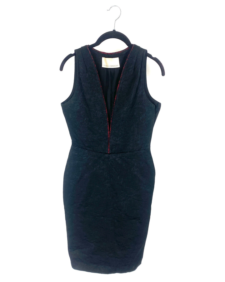 Black Brocade Dress - Extra Small / Small