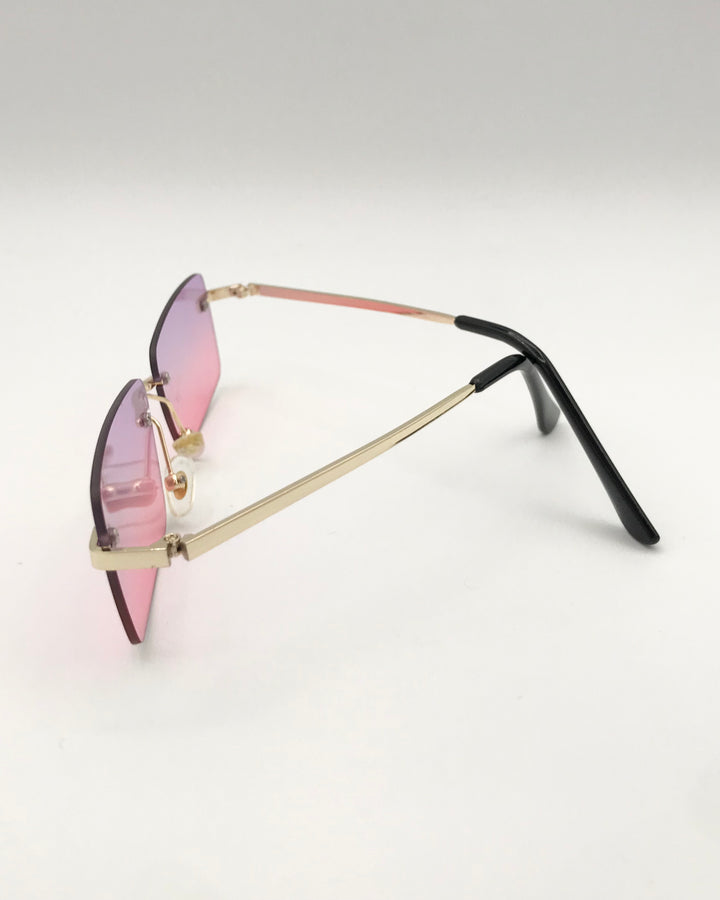 Pink, Purple and Gold Rectangular Sunglasses