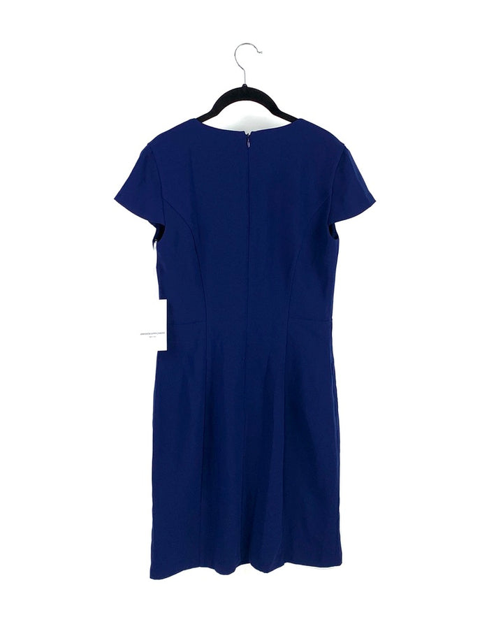 Navy Blue Short Sleeve Dress - Small