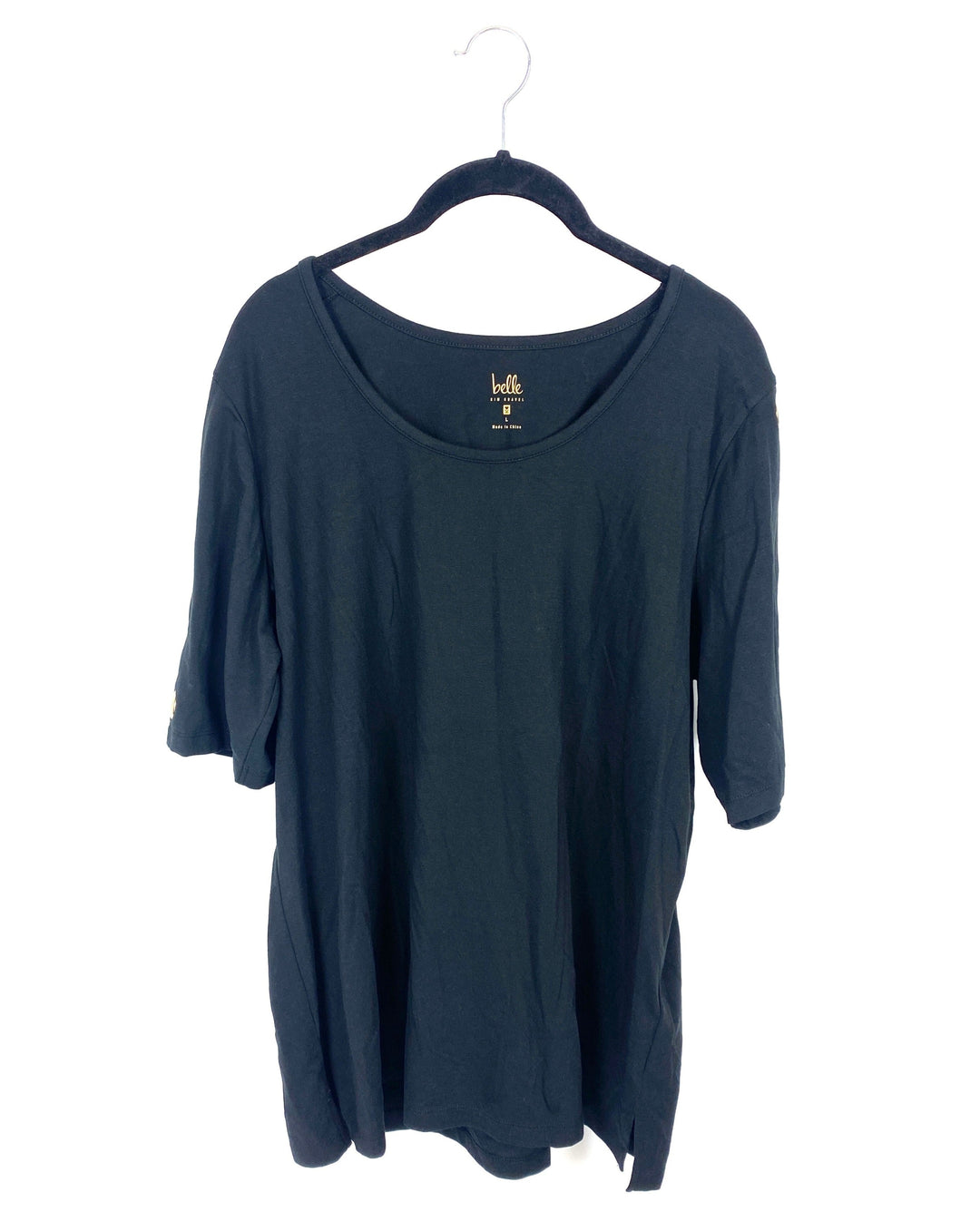 Black Scoop Neck Top - Large/Extra Large
