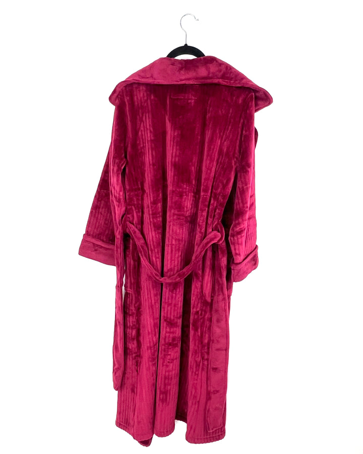 Red Striped Fleece Robe - Small