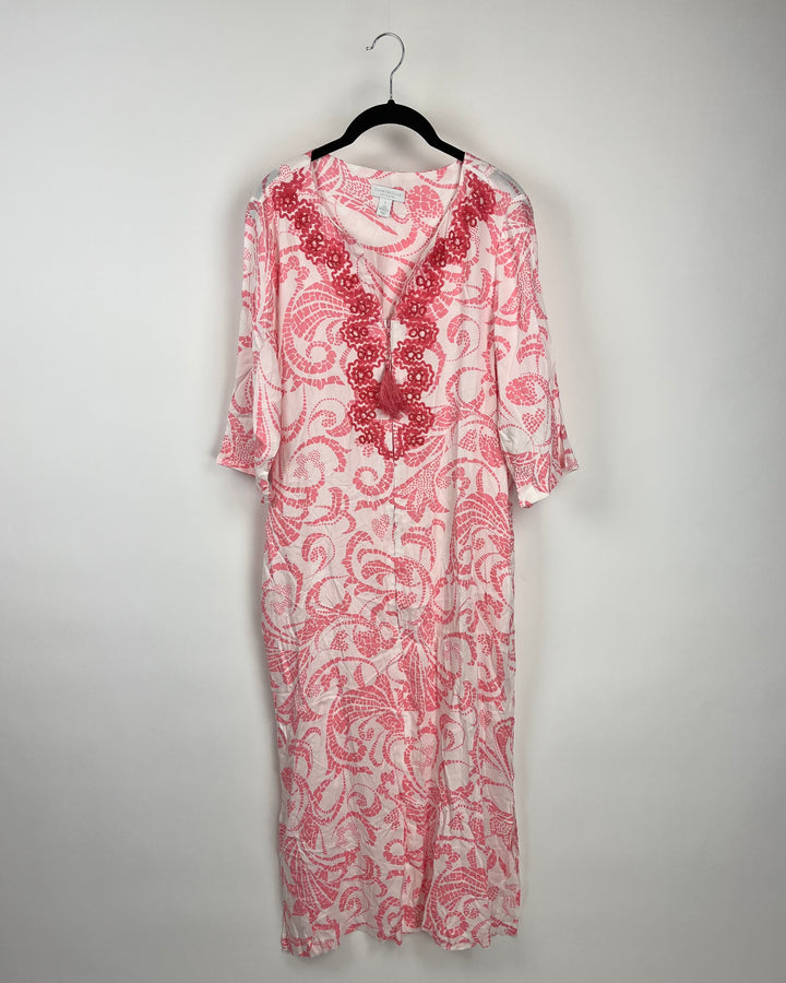 Pink And White Caftan - Small