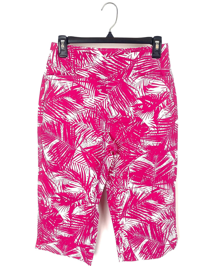 Pink and White Tropical Print Pant  - Size 6/8