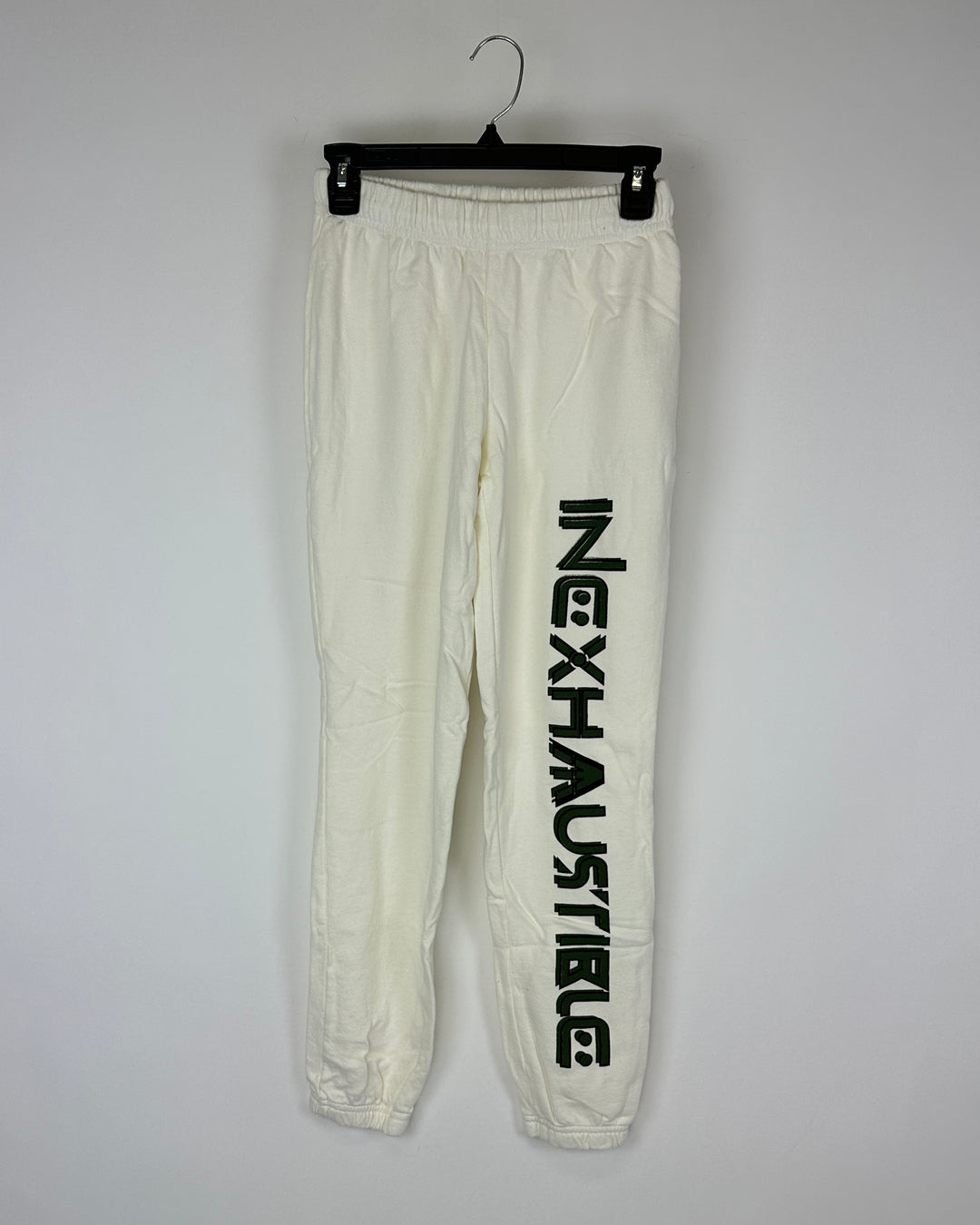 White and Green Sweatpants - Extra Small and Small