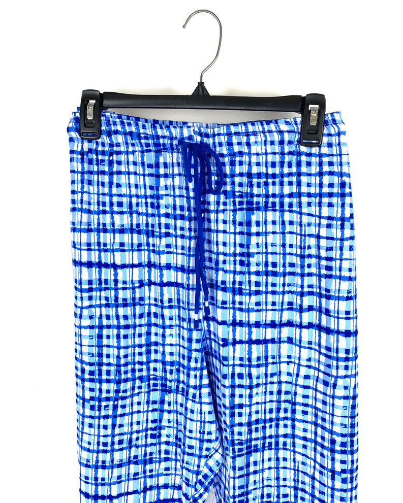 Blue and White Pajama Pants - 1X
