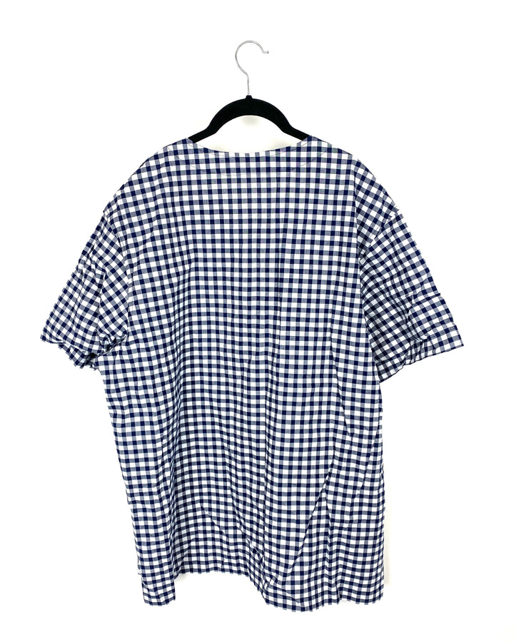 MENS Blue and White Checkered Shirt - Extra Large