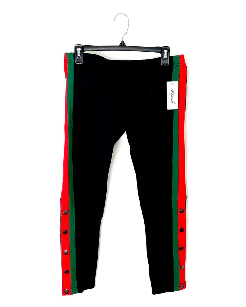 Green and Red Stripes Sweatpants - Size Small