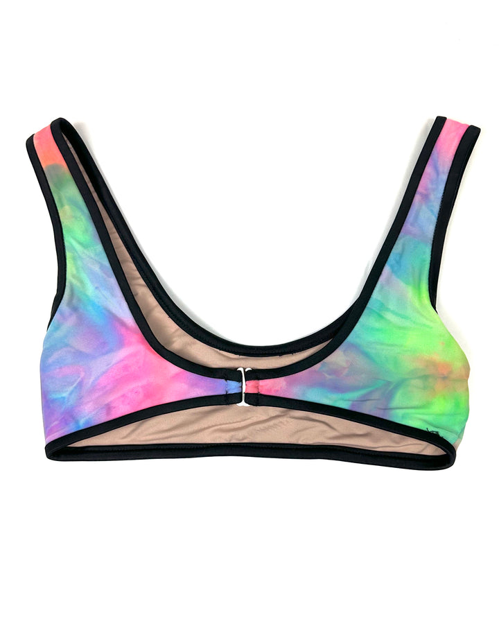 Rainbow Tie Dye Bikini Top - Small