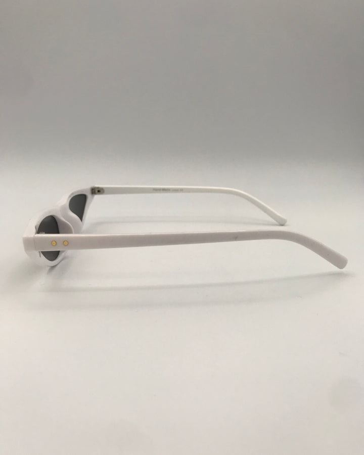 White and Black Slim Lens Sunglasses