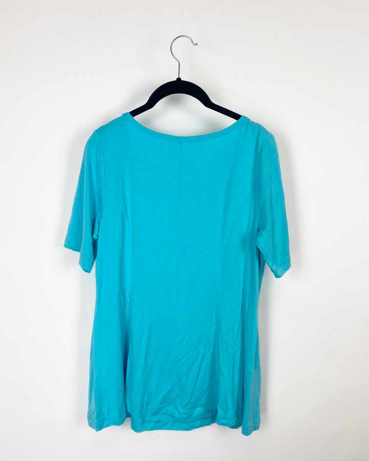 Turquoise Short Sleeve Top - Small/Medium