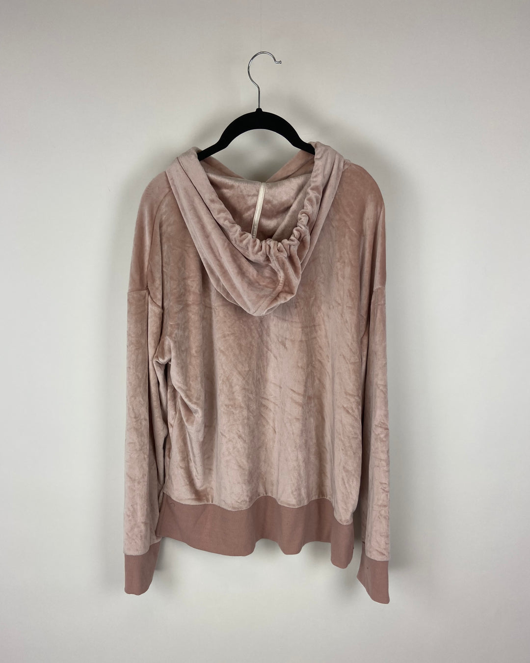 Pink Velvet Long Sleeve Hoodie - Small