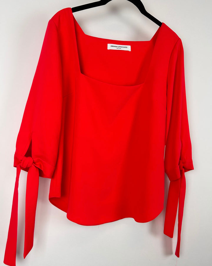 Red Square Neck Top - Small