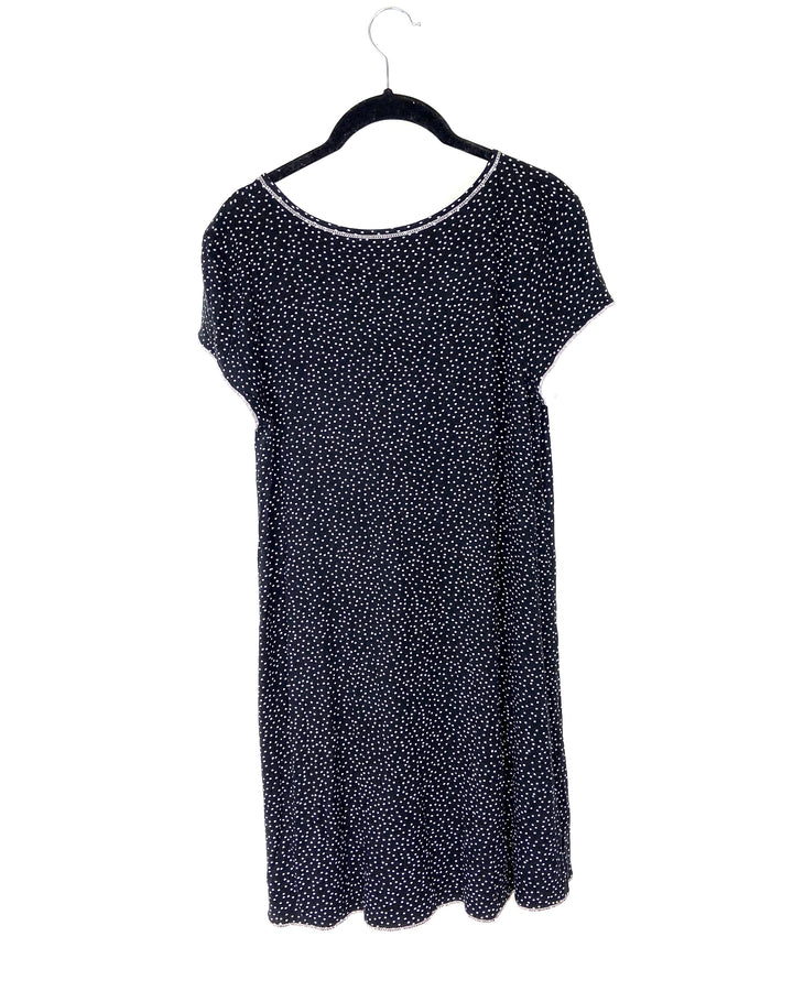 Black and White Polka Dot Night Gown - Small
